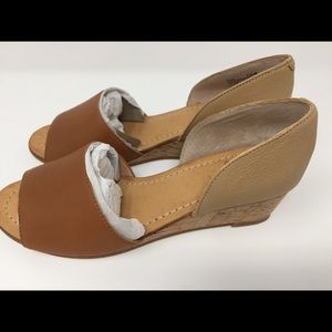 NIB Latigo SAVVI Saddle Side-Cut Leather Wedge 7.5